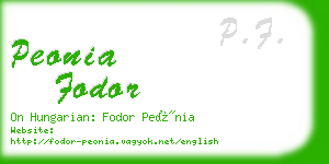 peonia fodor business card